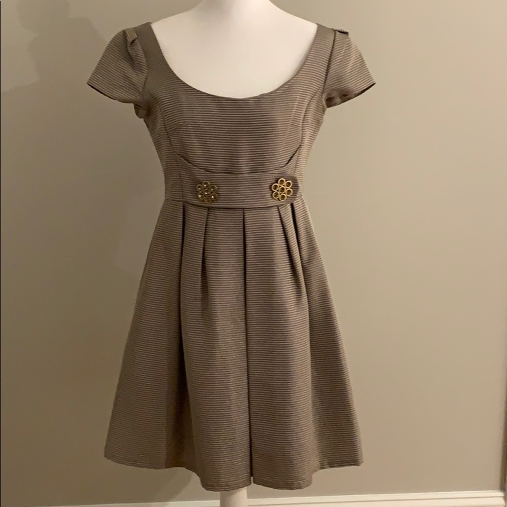 Nanette Lepore gold cap sleeve dress